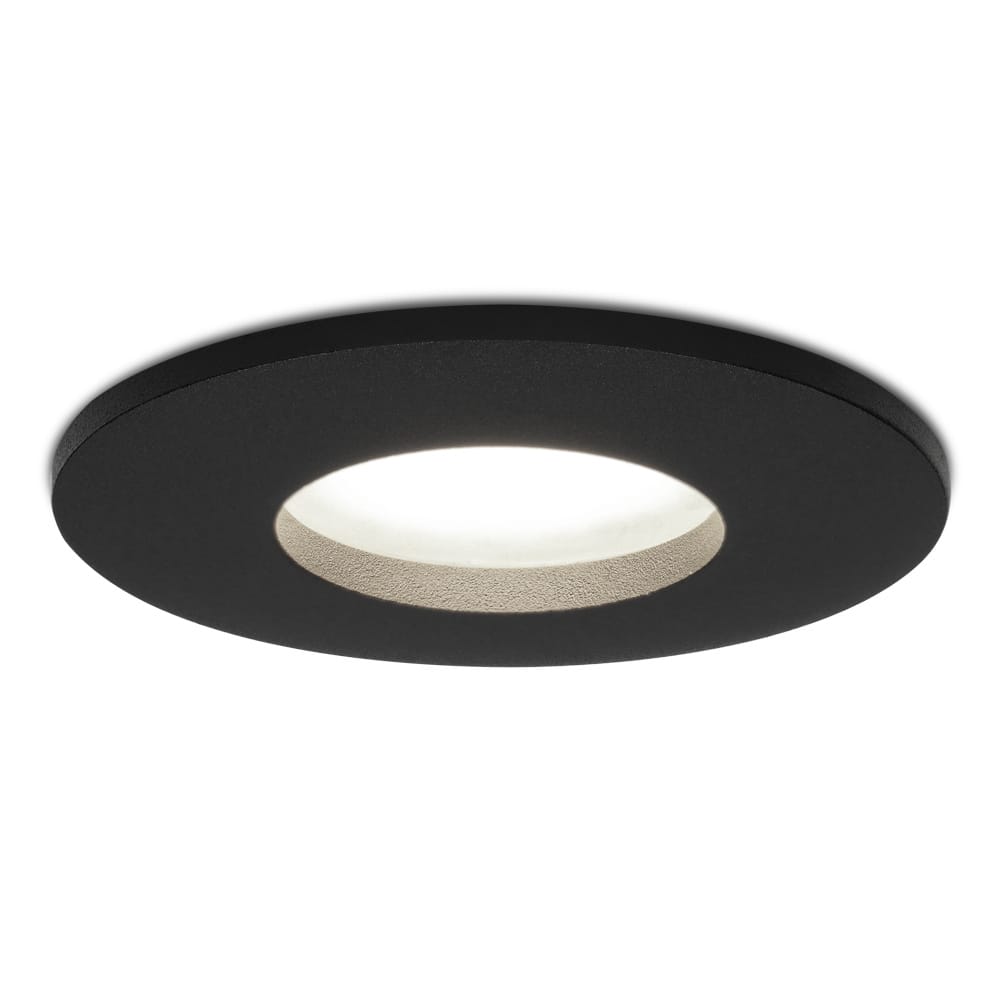 Porto LED inbouwspot - Dimbaar - GU10 - 4 Watt 6500K Daglicht wit - IP44 - Zwart - Voor binnen