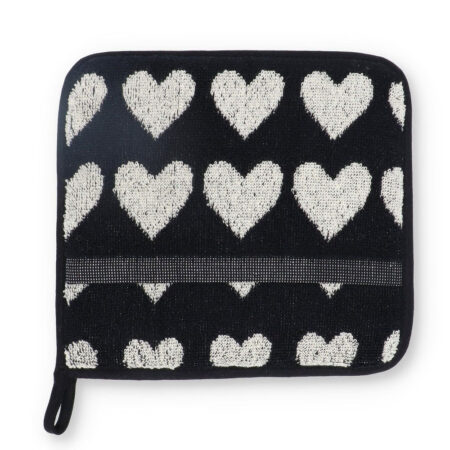 Potholder Hearts Black | Bunzlau Castle
