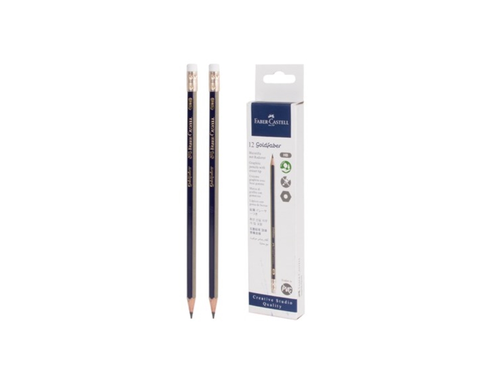 Potlood FC Goldfaber HB met gum 12 stuks | Kangaro
