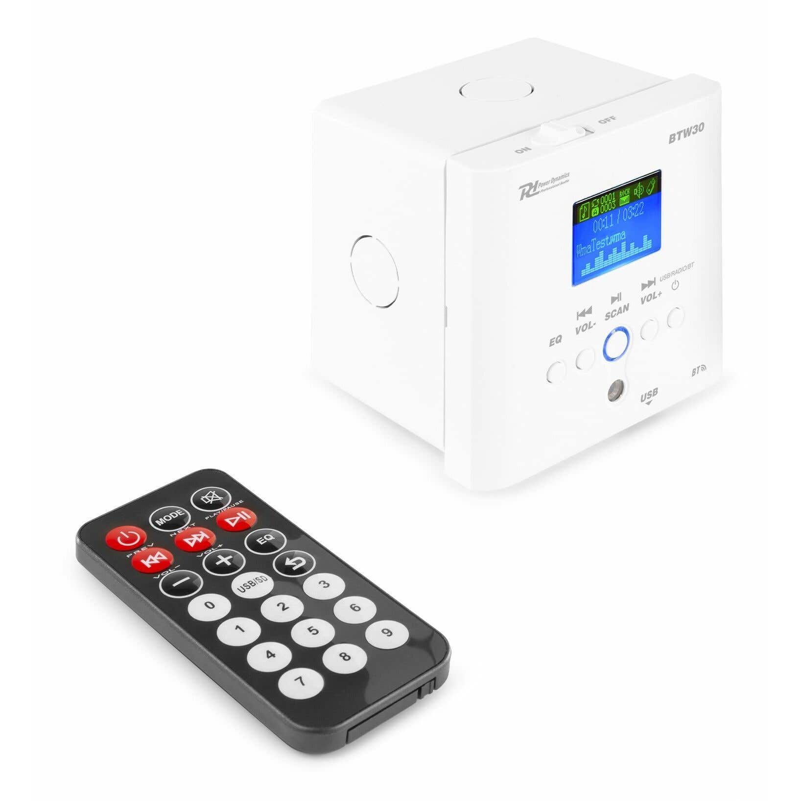 Power Dynamics BTW30 inbouw stereo versterker met Bluetooth - 30W | Power Dynamics