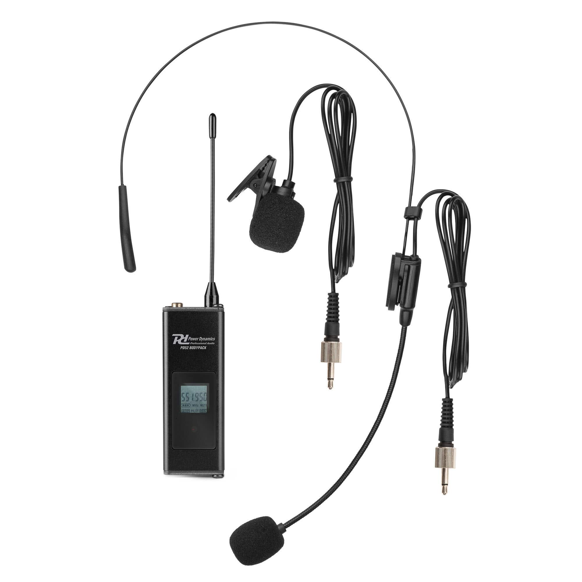 Power Dynamics PD520BP UHF bodypack set - Voor PD524B microfoonsysteem | Power Dynamics