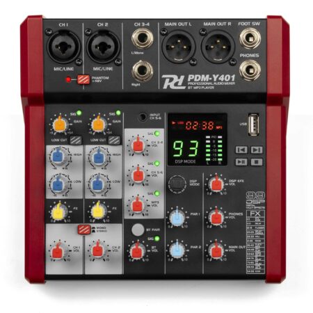 Power Dynamics PDM-Y401 mixer - 4 kanaals mengpaneel met Bluetooth | Power Dynamics