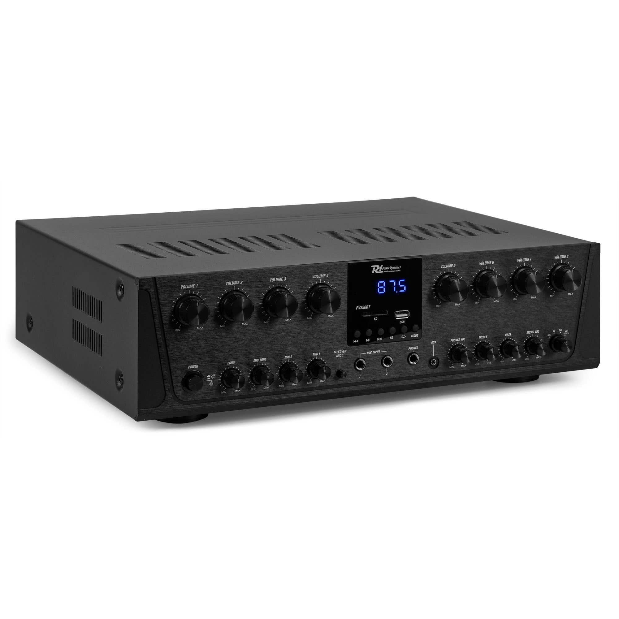 Power Dynamics PV280BT 8-zone versterker - voor omroepinstallaties - | Power Dynamics