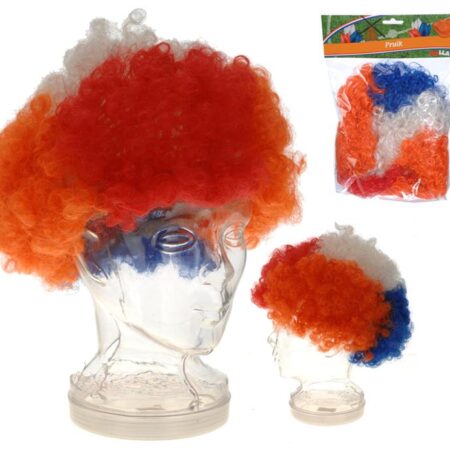 Pruik Holland Rood Wit Blauw oranje | Merkloos