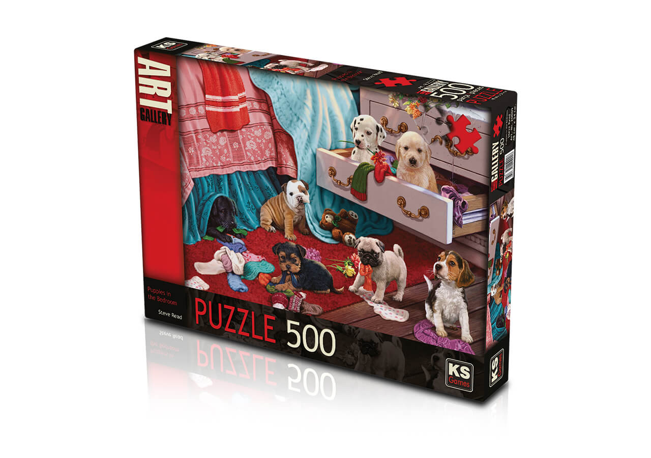 Puppies in the bedroom 500 stukjes puzzel | KS Games