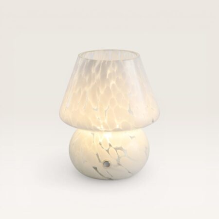 Qireno - Glazen tafellamp oplaadbaar Wit 20 cm - Draadloze tafellamp - Dressoir lamp - Scandinavisch design - Dimbaar - IP44 voor buiten - USB-C - 3000K Warm Wit | LUSENZ