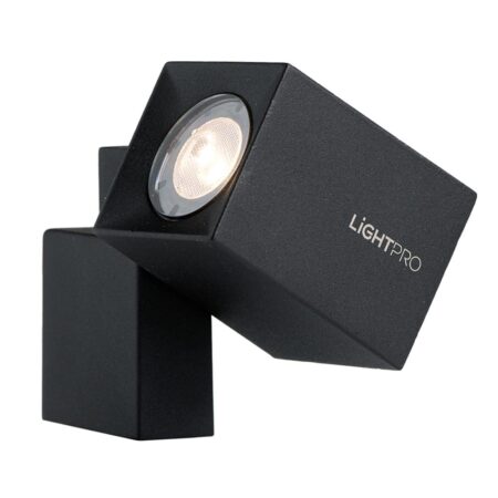 Quartz LED Prikspot - 1.8 Watt - 137 Lumen - 3000K warm wit - 12V - Kantelbaar - Tuinspot - Grondspot - IP44 Waterdicht - Vierkant - Zwart | Lightpro
