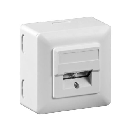 RJ45 Wandcontactdoos Opbouw - 2x RJ45 - CAT-5e - Incl. Afdekraam - Afgeschermde Netwerkdoos - 10 Gigabit - Wit | Goobay