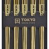 RVS Eetstokjes Giftbox - Tokyo Design Studio - Goud - 5 paar | Tokyo Design Studio
