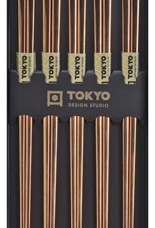RVS Eetstokjes Giftbox - Tokyo Design Studio - Rosé Goud - 5 Stuks | Tokyo Design Studio