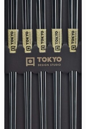 RVS Eetstokjes Set - Tokyo Design Studio - Zwart - 5 stuks | Tokyo Design Studio