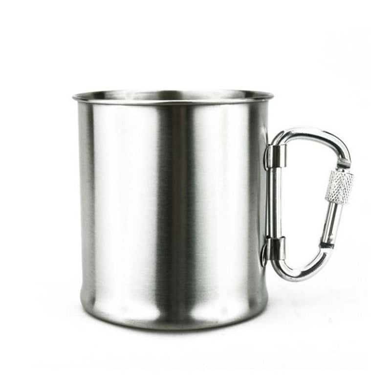 RVS beker 300 ml met karabijnhaak | Fosco stainless steel cup | Fosco