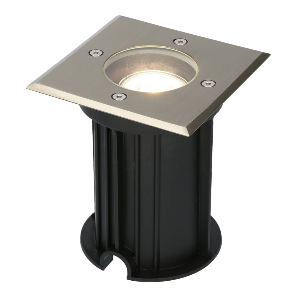 Ramsay LED Grondspot Vierkant - Dimbaar - GU10 - 4000K neutraal wit - 4 Watt 345 Lumen - Tuinspot - RVS - IP67 waterdicht - Overrijdbaar voor de Oprit