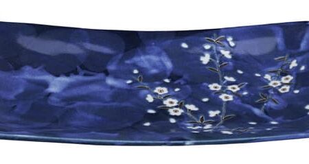 Rechthoekig Bord - Blue Sakura - Tokyo Design Studio - 35x19cm | Tokyo Design Studio