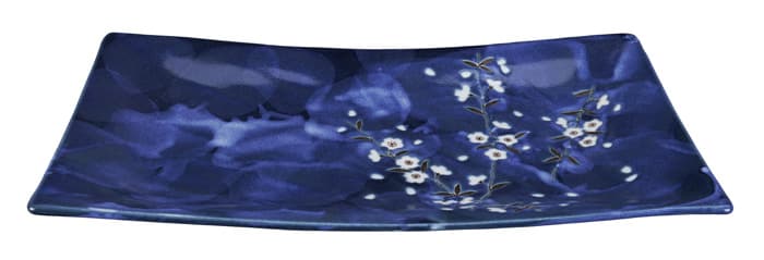 Rechthoekig Bord - Blue Sakura - Tokyo Design Studio - 35x19cm | Tokyo Design Studio