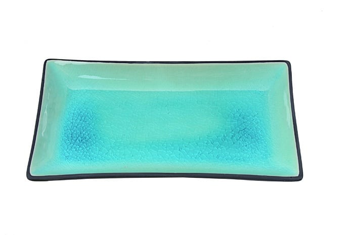 Rechthoekig Bord - Glassy Turquoise - 21.5x12.7 cm | Tokyo Design Studio