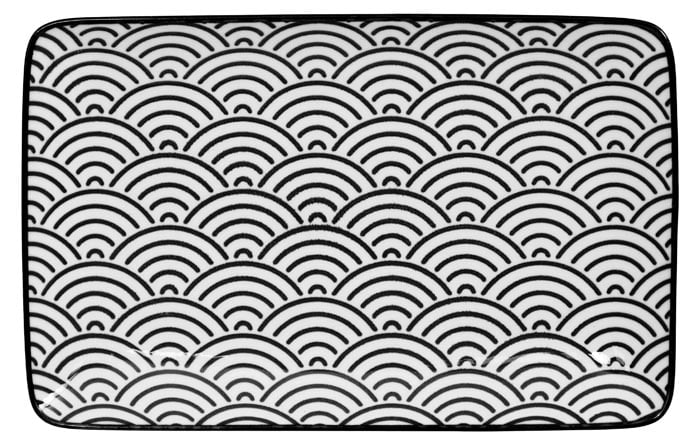 Rechthoekig Bord Golven - Tokyo Design Studio Nippon Black - 21 x 13.5 cm | Tokyo Design Studio