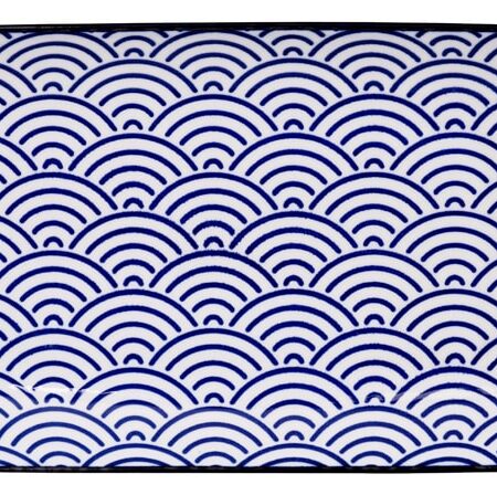 Rechthoekig Bord - Tokyo Design Studio - Nippon Blue - Golven - 21 x 13.5cm | Tokyo Design Studio