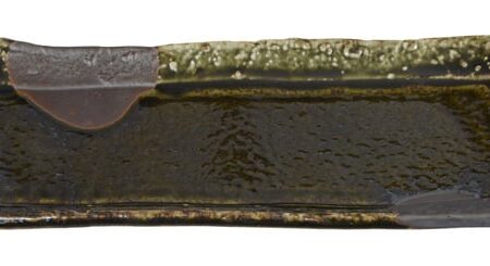 Rechthoekig Oribe Bord - Bruin en Olijfgroen - 33.6 x 14 cm | Tokyo Design Studio