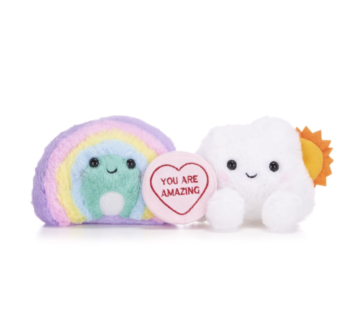 Regenboog en wolk knuffel - You are amazing | Love Hearts