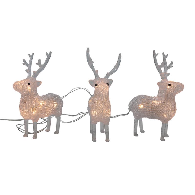 Rendieren acryl 17cm x3 warmLED ip44 | Svenska Living