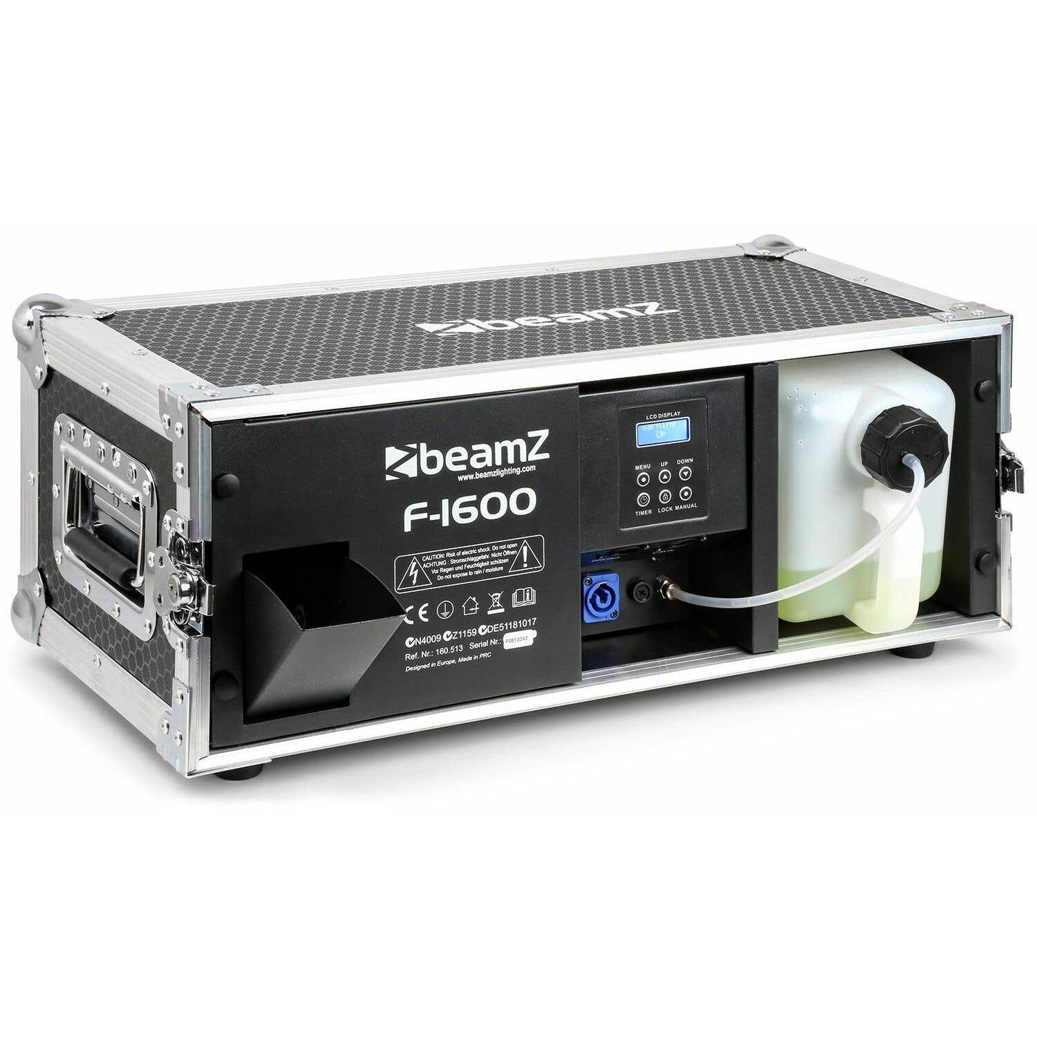 Retourdeal - BeamZ F1600 Pro Faze DMX fazer rookmachine in flightcase | BeamZ