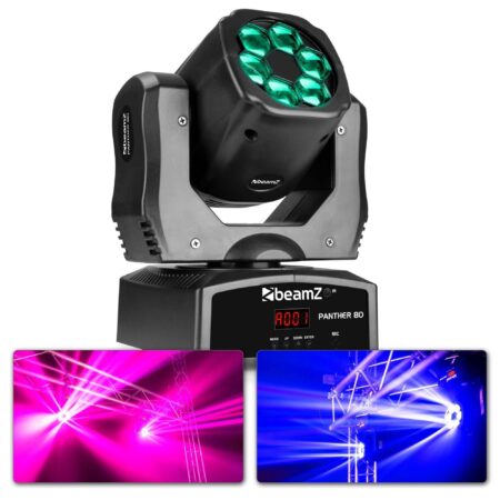 Retourdeal - BeamZ Panther 80 LED moving head met roterende lenzen | BeamZ