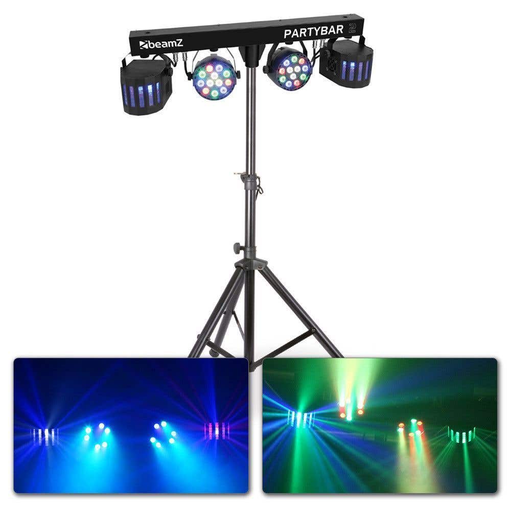 Retourdeal - BeamZ PartyBar2 lichtset - 2x LED par + 2x Derby incl. | BeamZ