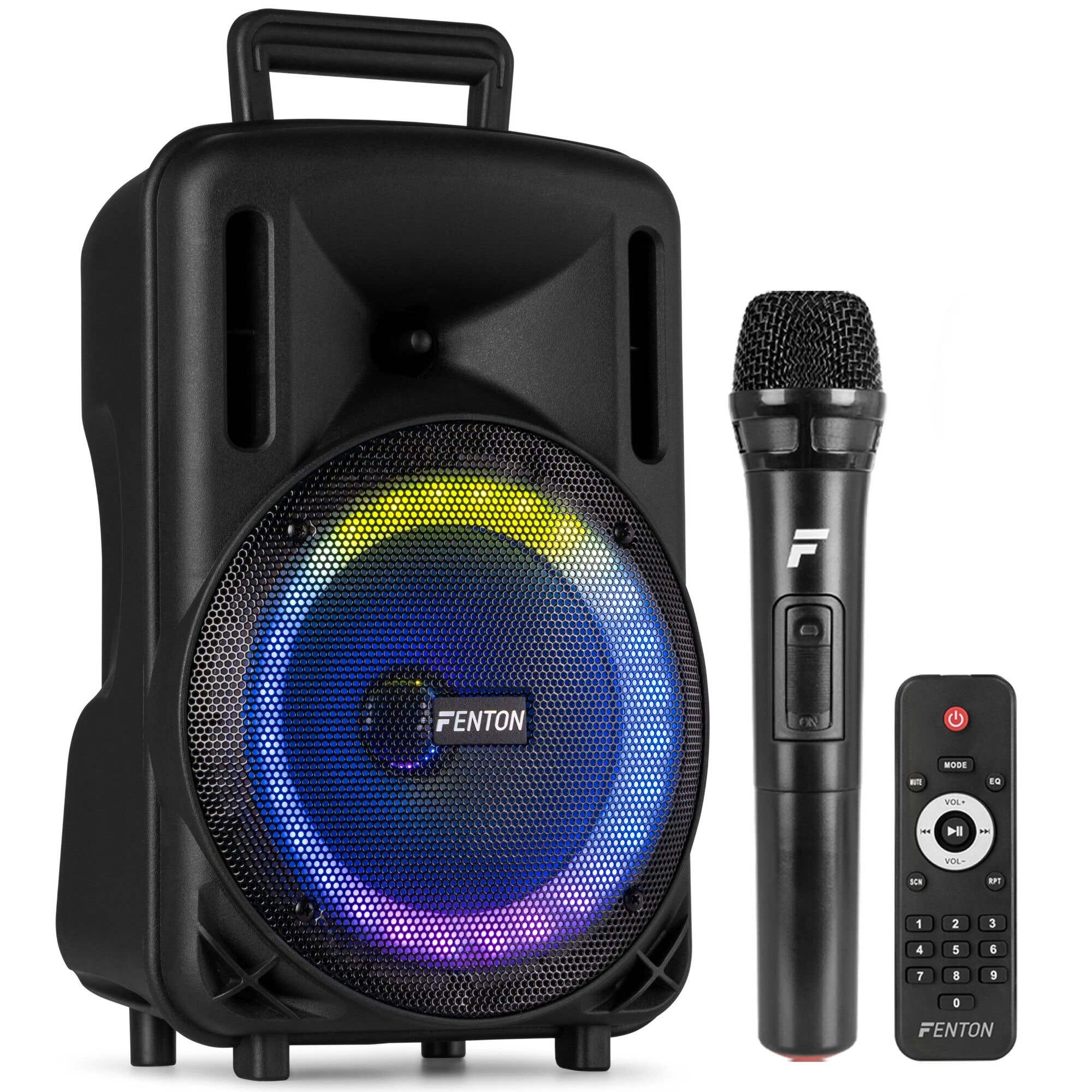 Retourdeal - Fenton FT08LED MK2 party speaker met Bluetooth - Karaoke | Fenton