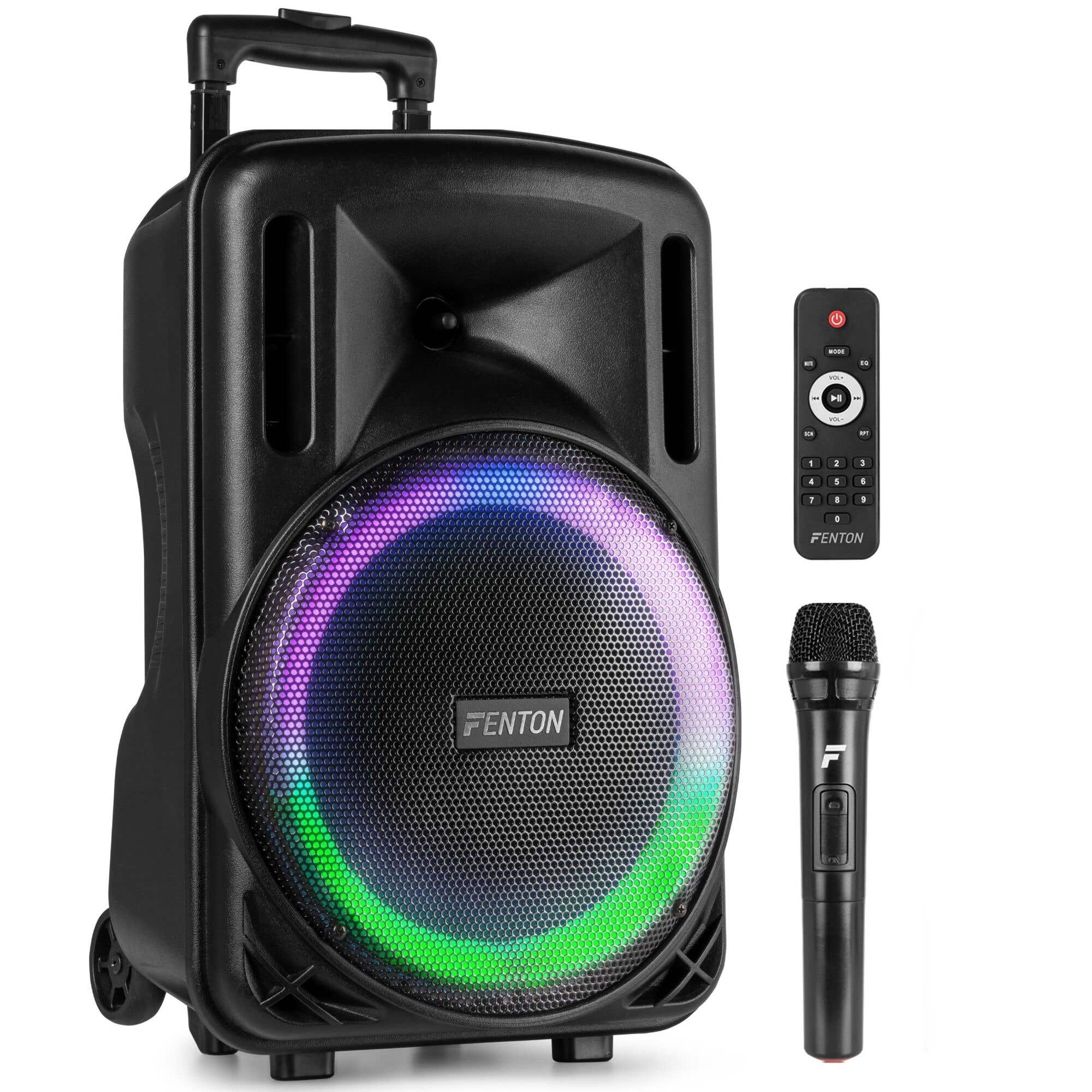 Retourdeal - Fenton FT12LED MK2 party speaker met Bluetooth - Karaoke | Fenton