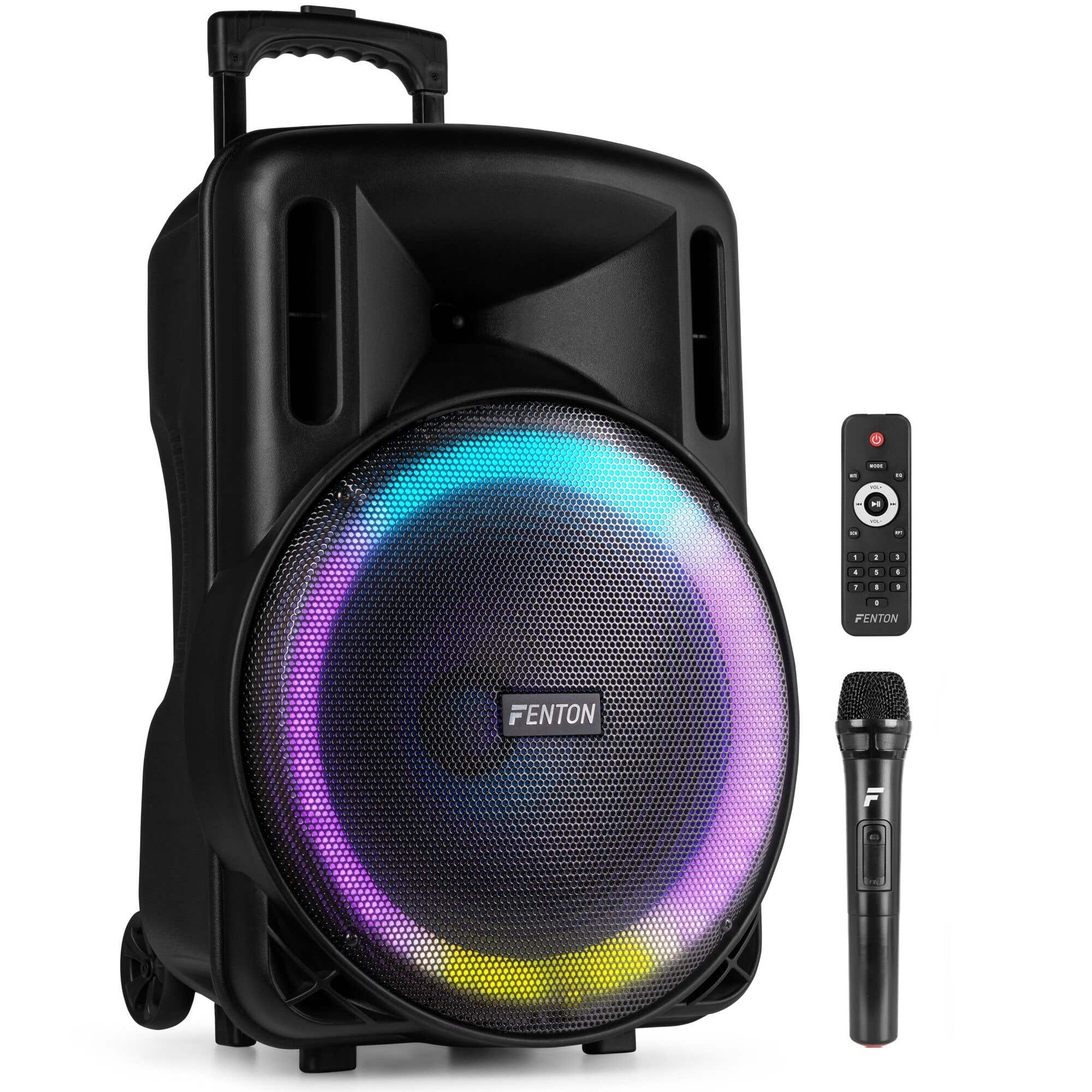 Retourdeal - Fenton FT15LED MK2 party speaker met Bluetooth - Karaoke | Fenton