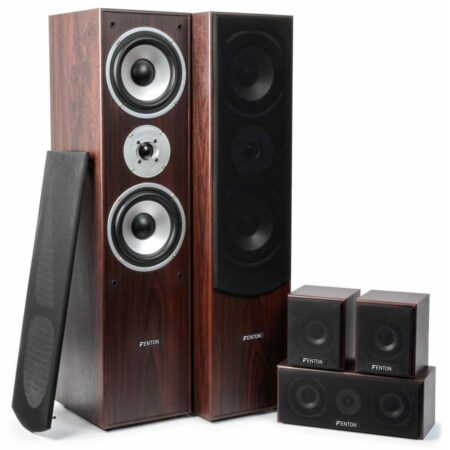 Retourdeal - Fenton Thuis bioscoop speaker systeem - Walnoot - 5 delig | Fenton