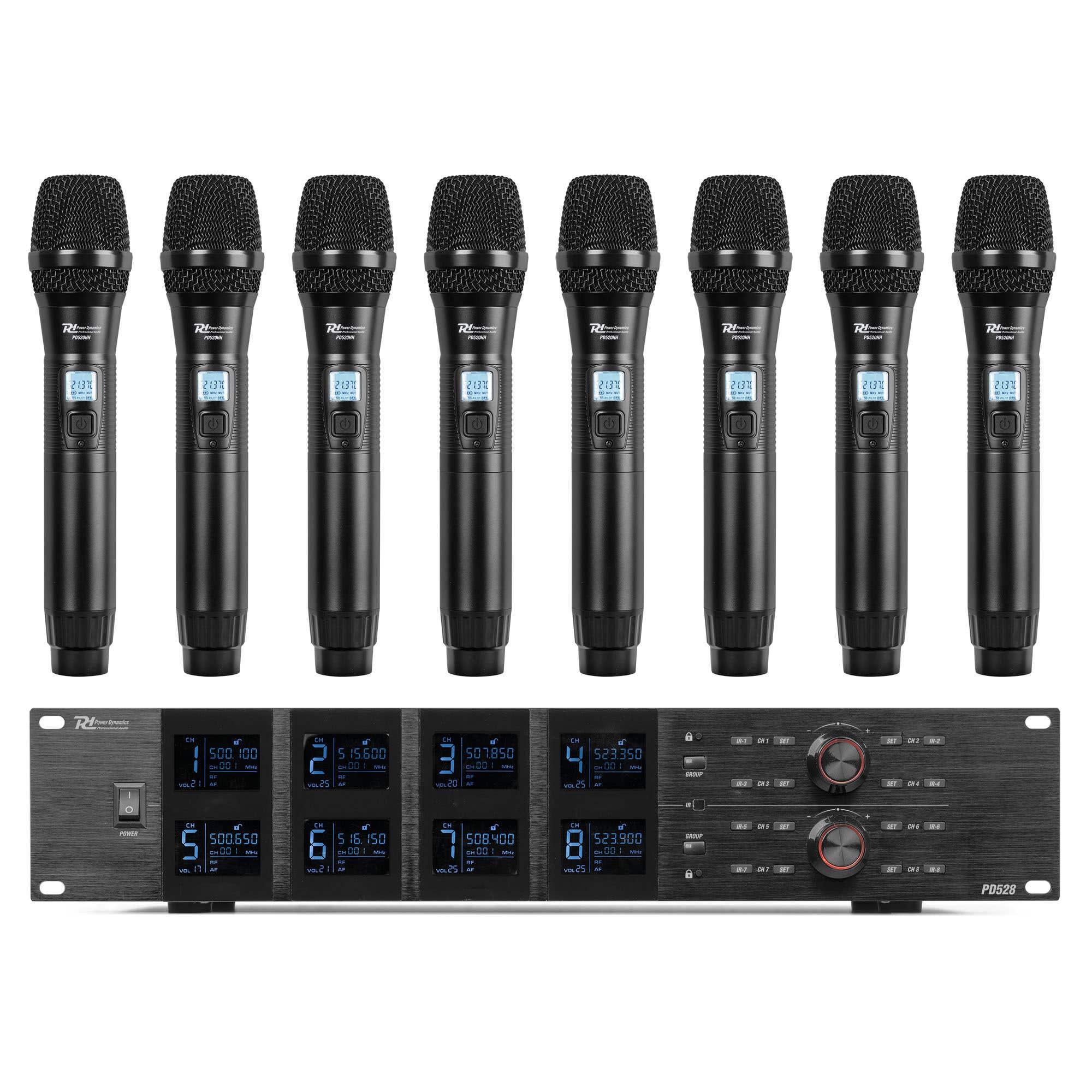 Retourdeal - Power Dynamics PD528 UHF draadloos microfoonsysteem met 8 | Power Dynamics