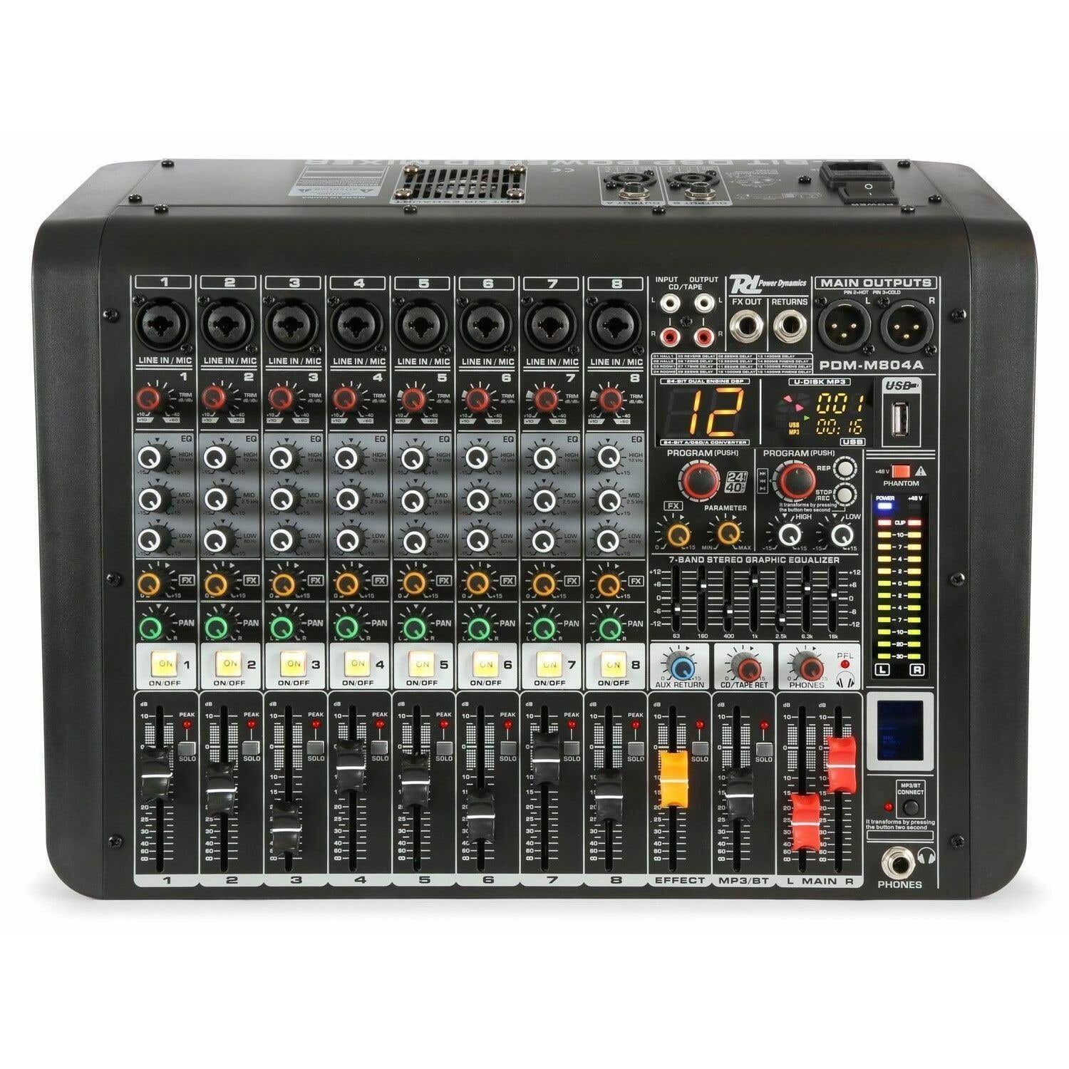 Retourdeal - Power Dynamics PDM-M804A 8 kanaals muziek mixer / | Power Dynamics