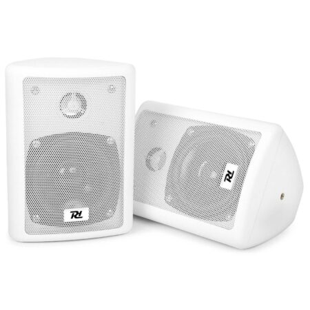Retourdeal - Power Dynamics witte 75W Luidsprekers met montagebeugel | SkyTec