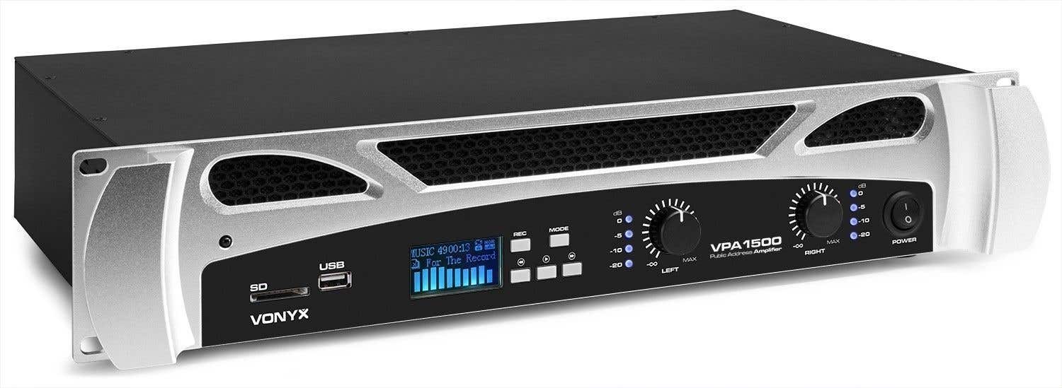 Retourdeal - Vonyx VPA1500 versterker 2x 750W met Bluetooth en mp3 | Vonyx