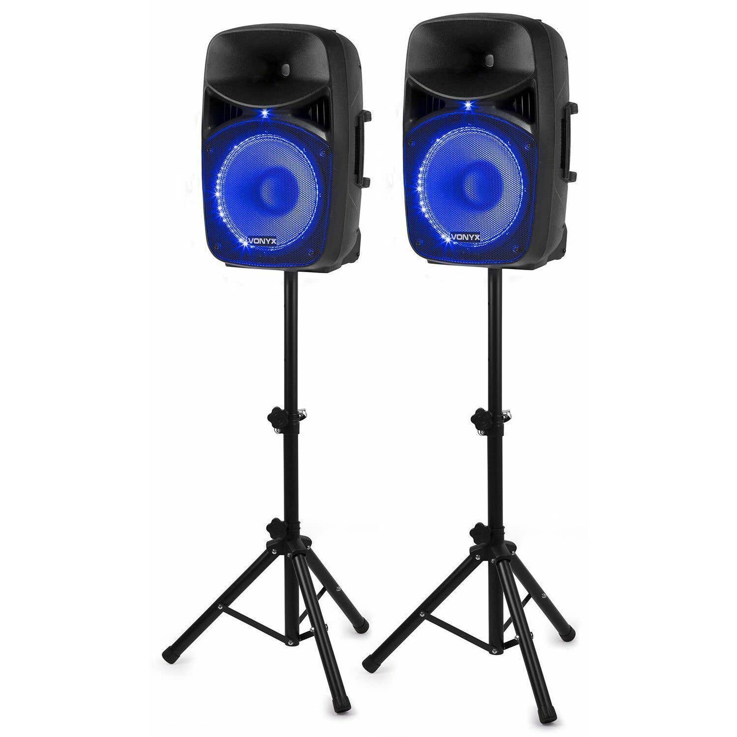 Retourdeal - Vonyx VPS122A geluidsinstallatie 800W met stands en LED's | Vonyx