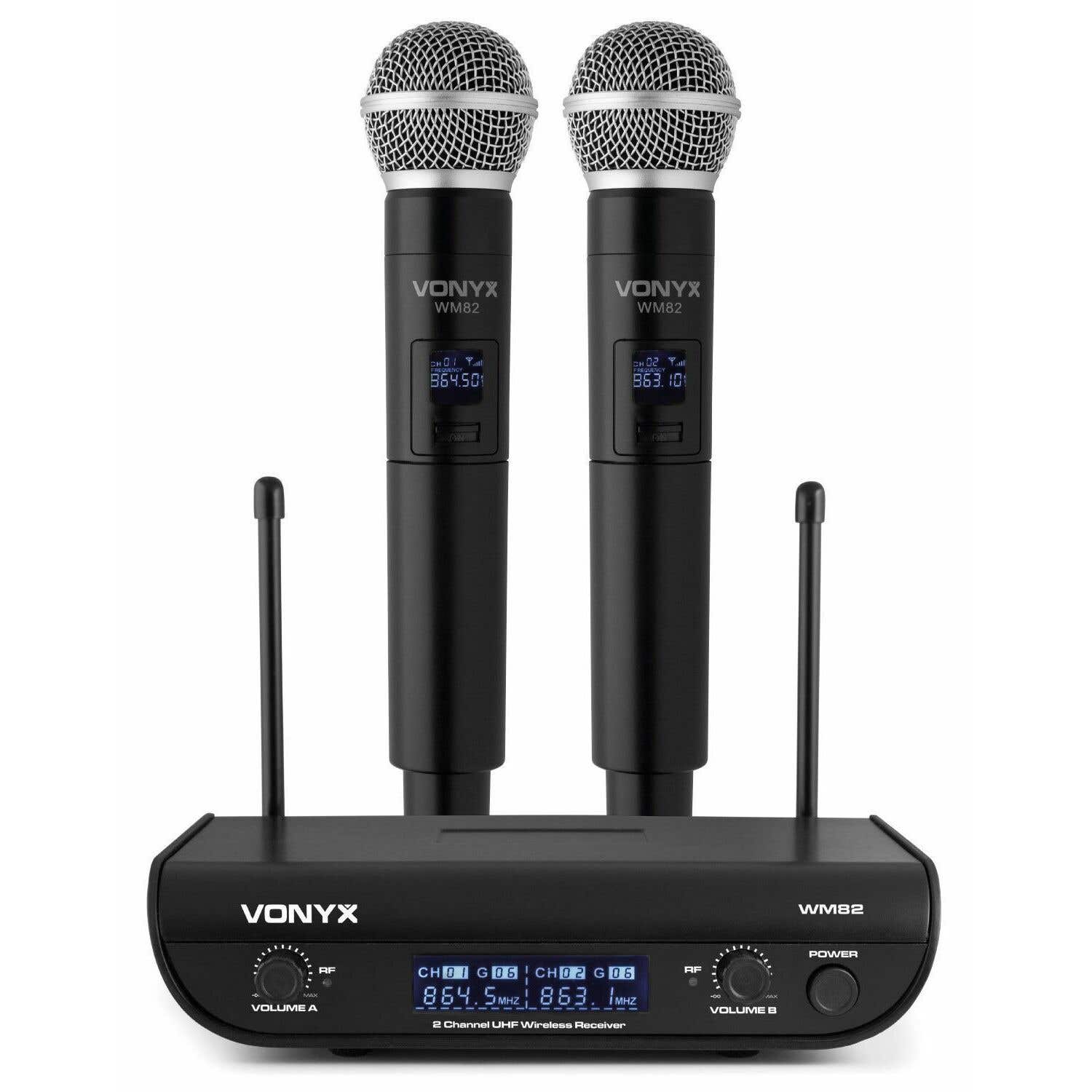 Retourdeal - Vonyx WM82 draadloze microfoonset met twee UHF | Vonyx