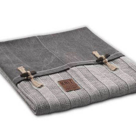 Rib plaid lichtgrijs | Knit Factory