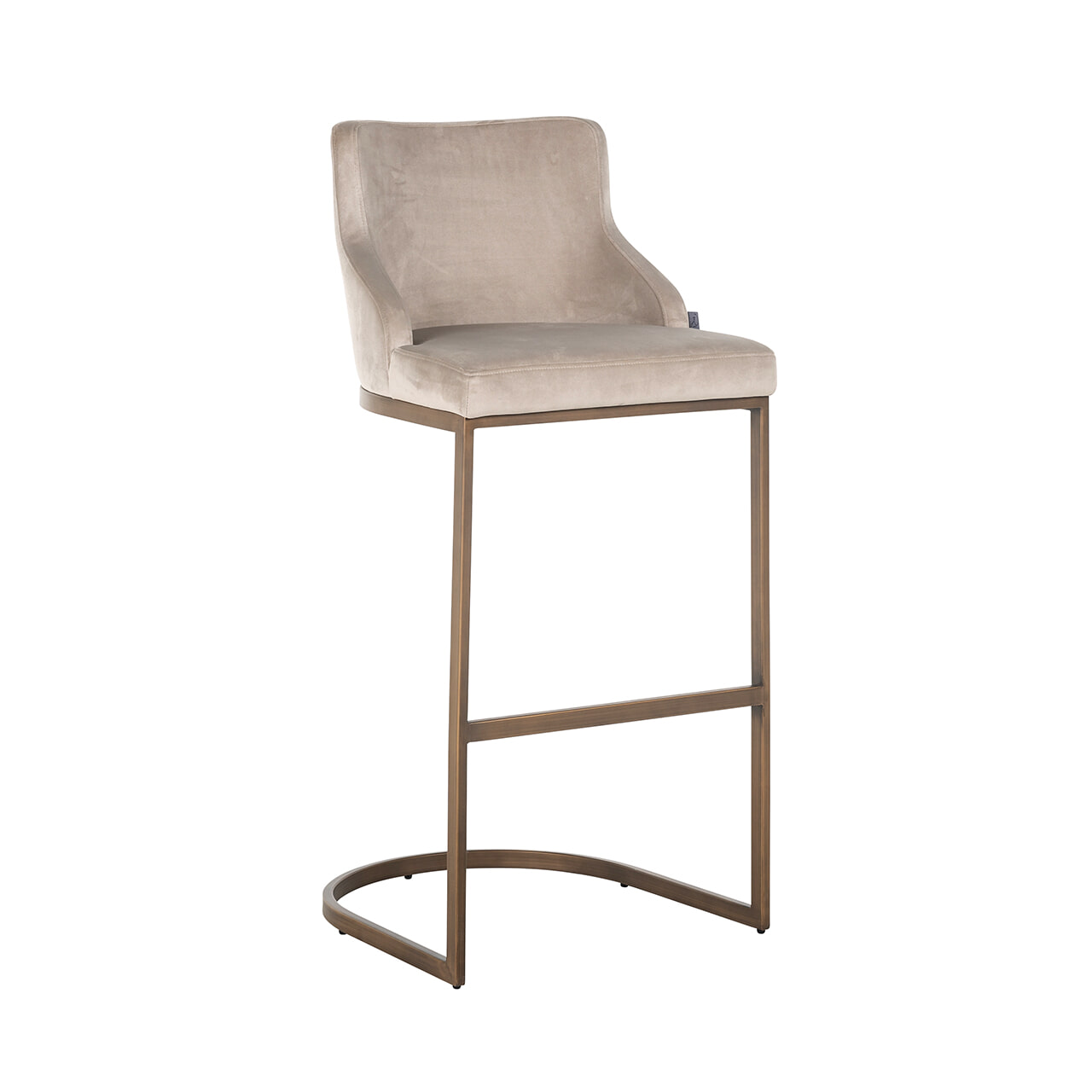 Richmond Barstoel Bolton Velvet - Khaki (zithoogte 77cm) | Richmond Interiors