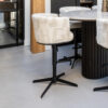 Richmond Barstoel Cheyenne Graffic stof - Beige (zithoogte 67cm) | Richmond Interiors
