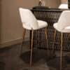 Richmond Barstoel Delphine Chenille - Crème (zithoogte 76cm) | Richmond Interiors