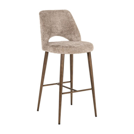 Richmond Barstoel Delphine Chenille - Naturel (zithoogte 76cm) | Richmond Interiors