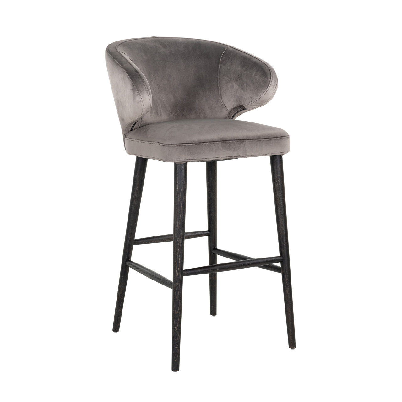 Richmond Barstoel Indigo Velvet - Stone (zithoogte 78cm) | Richmond Interiors