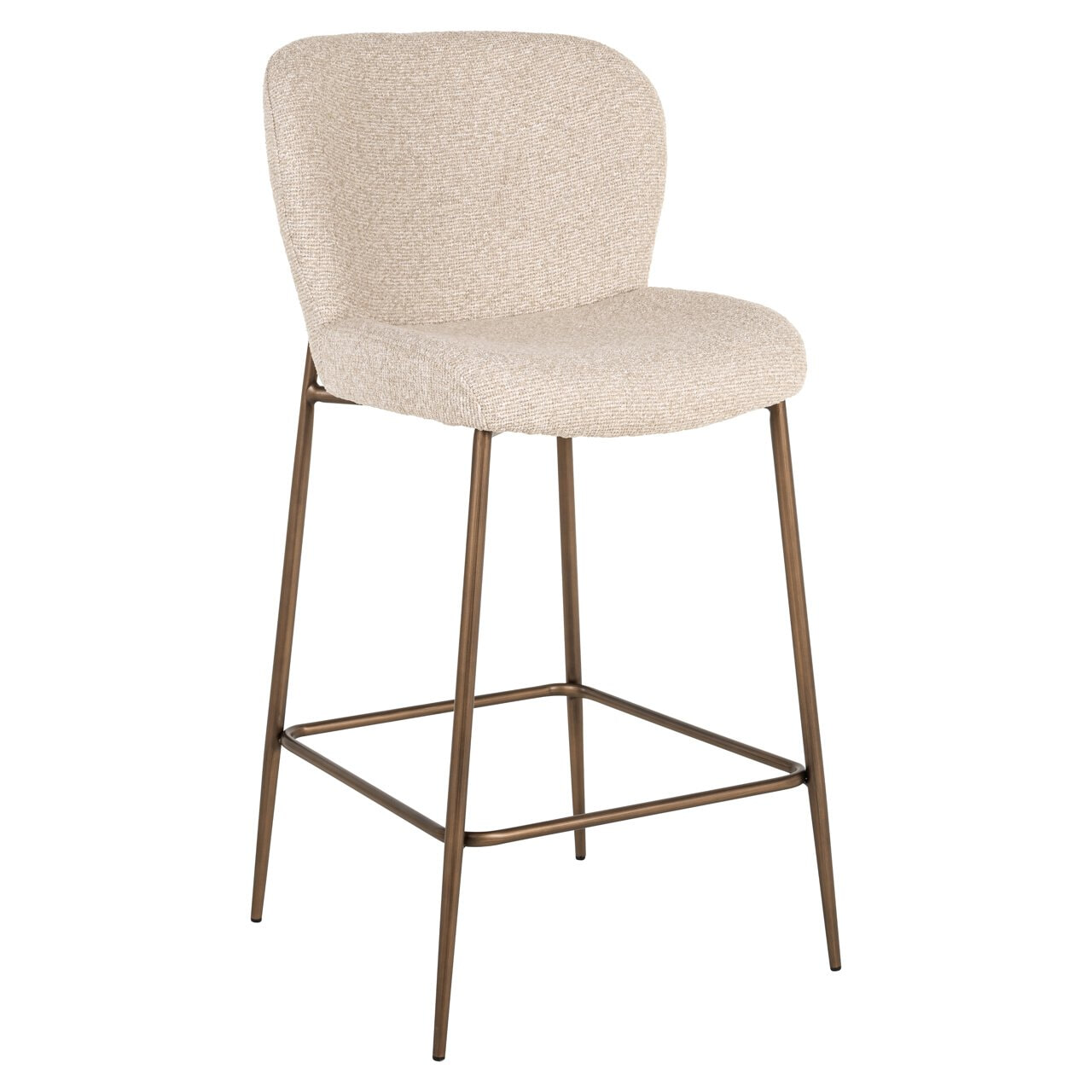 Richmond Barstoel Odarby Bouclé - Crème (zithoogte 67cm) | Richmond Interiors