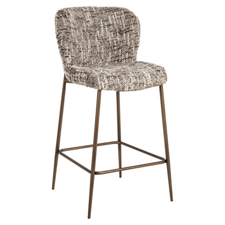Richmond Barstoel Odarby Omara stof - Bruin (zithoogte 68cm) | Richmond Interiors
