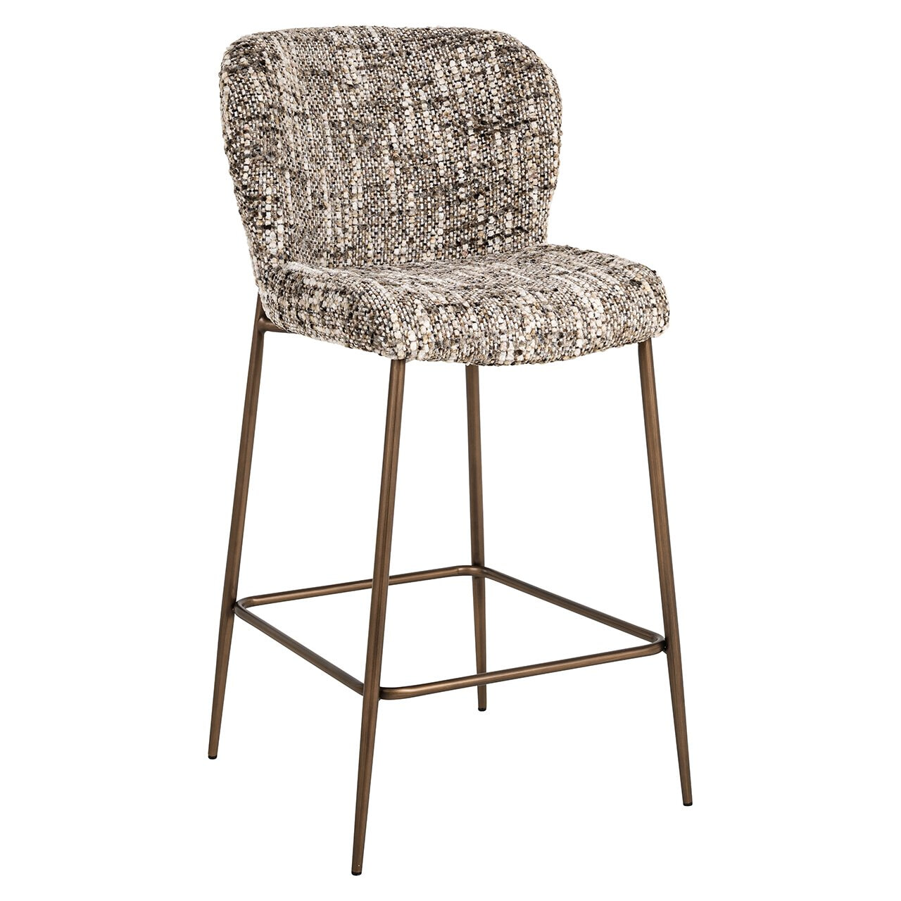 Richmond Barstoel Odarby Omara stof - Bruin (zithoogte 68cm) | Richmond Interiors