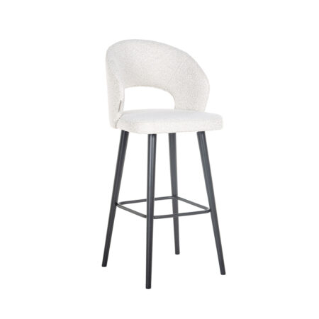 Richmond Barstoel Savoy Bouclé - Wit (zithoogte 82cm) | Richmond Interiors