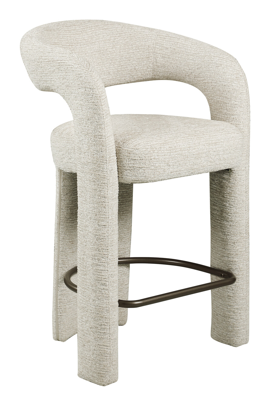 Richmond Barstoel Soho Linear stof - Naturel (zithoogte 65cm) | Richmond Interiors