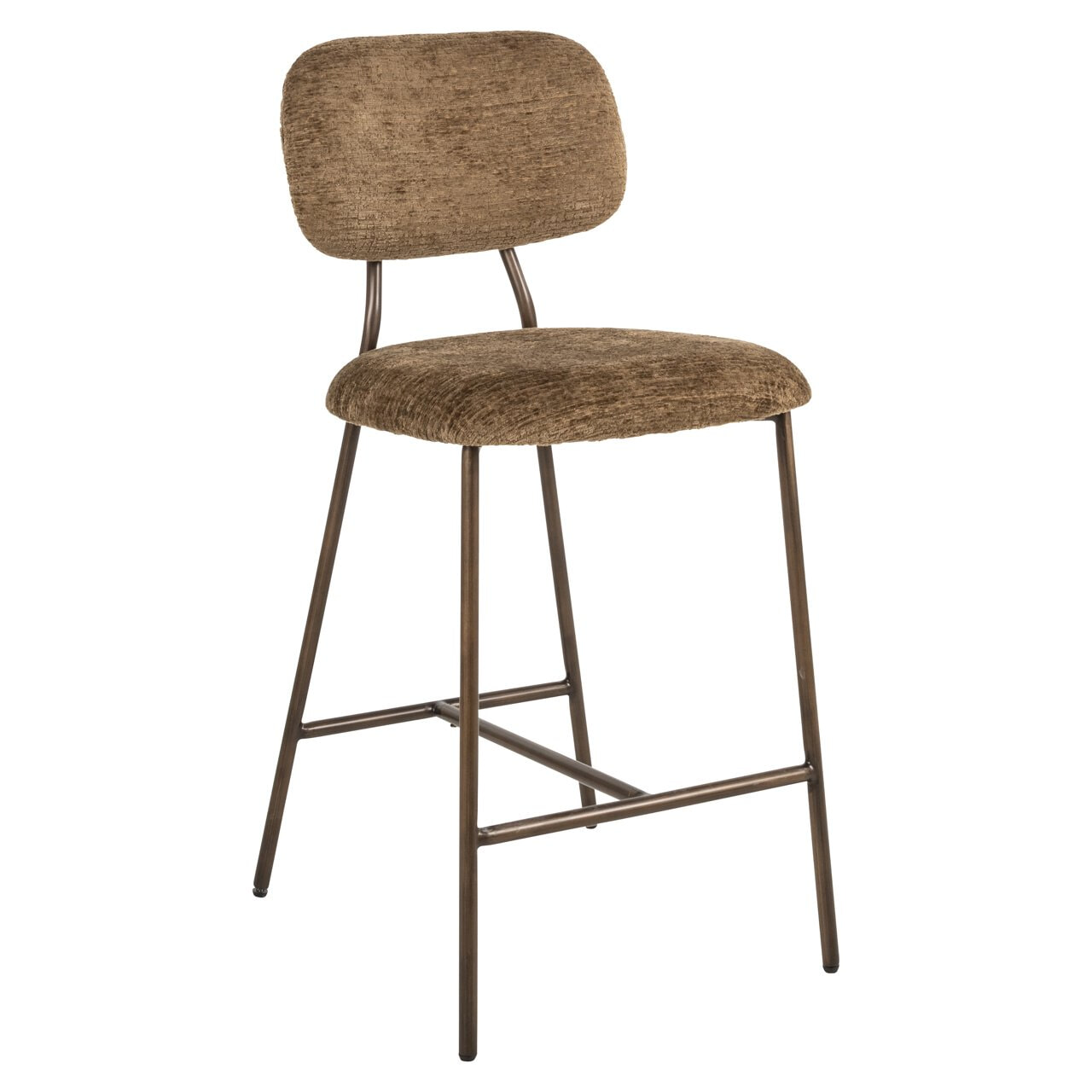 Richmond Barstoel Xenia Geweven stof - Brandy (zithoogte 66cm) | Richmond Interiors